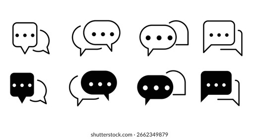 Conjunto de iconos de mensajes de chat para el Vector de comunicación en línea EPS10.