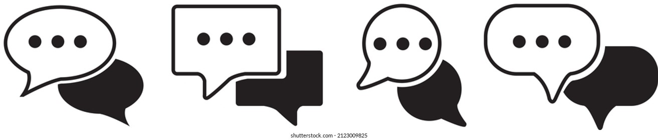 chat message icon set, Chat speech bubble, Social media message