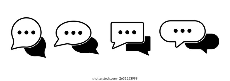 Chat message icon set, Chat speech bubble. Vector illustration