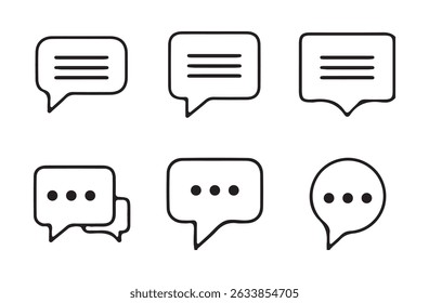 chat message icon. Social media message..Minimal Set of Chat Bubble Line Icons. vector illustration eps 10