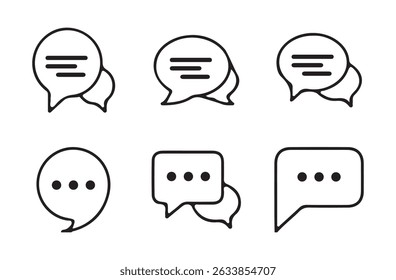 chat message icon. Social media message..Minimal Set of Chat Bubble Line Icons. vector illustration eps 10