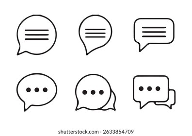 chat message icon. Social media message..Minimal Set of Chat Bubble Line Icons. vector illustration eps 10