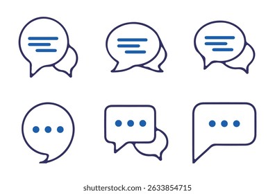 chat message icon. Social media message..Minimal Set of Chat Bubble Line Icons. vector illustration eps 10
