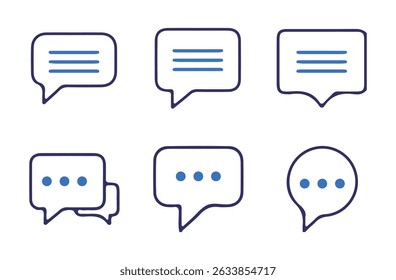 chat message icon. Social media message..Minimal Set of Chat Bubble Line Icons. vector illustration eps 10