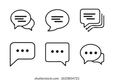 chat message icon. Social media message..Minimal Set of Chat Bubble Line Icons. vector illustration eps 10
