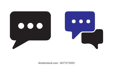 Icono de mensaje de chat. línea de habla e íconos sólidos de glifo. símbolo Ilustración vectorial eps 10
