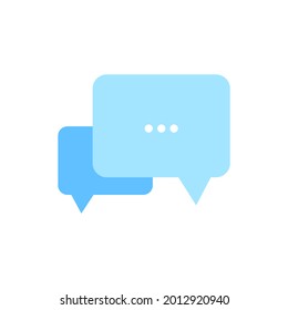 Chat message icon. Chat speech bubble. Blue Social media message. Vector illustration isolated on white background.