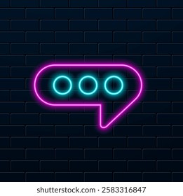 Chat Message icon, Talk bubble speech logo. neon style. Chat on line symbol, app Chat Messaging business concept, Vector illustration.