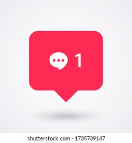 Chat message icon template. Comment notification layout. Social media concept. Vector illustration. EPS 10