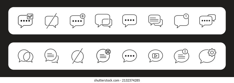 Chat and message icons set . Chat and message pack symbol vector elements for infographic web