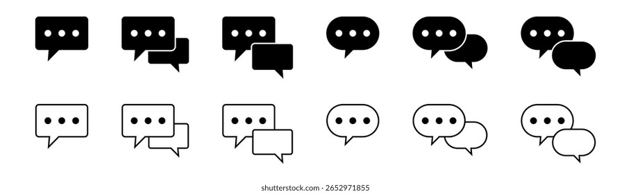 Symbole für Chatnachrichten. Sprechblasen- und Dialogsymbole.