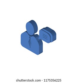Chat Message isometric left top view 3D icon
