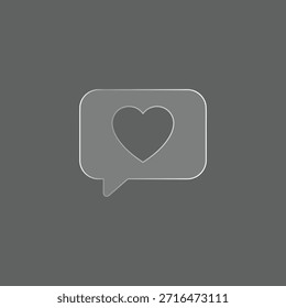 Mensaje de chat como el icono del corazón