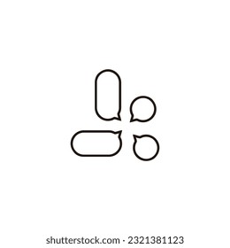 Chat, geometrisches Symbol der Nachrichtenzeile, einfaches Logo, Vektorgrafik