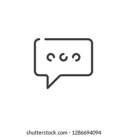 Chat message line icon. linear style sign for mobile concept and web design. Speech bubble text outline vector icon. Communication symbol, logo illustration. Pixel perfect vector graphics