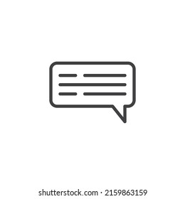Chat message line icon. linear style sign for mobile concept and web design. Chat bubble outline vector icon. Symbol, logo illustration. Vector graphics