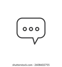 Chat message line icon. linear style sign for mobile concept and web design. Speech bubble with three dots outline vector icon. Online chat symbol, logo illustration. Vector graphics