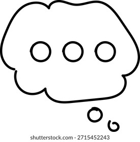 Symbolsatz für Chat-Meldungszeile. Sprechblase, Dialog, Chatbox, Meldungsbox Talk chat dünne Dialogsymbole. Ballon doodle Stil des Denkzeichens Symbol. Comicwolke für Sprachnachrichten.