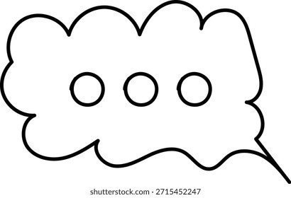 Conjunto De Ícones De Linha De Mensagem De Chat. Balão de Fala, Caixa de Diálogo, Caixa de Bate-papo, Caixa de mensagem Converse bate-papo símbolos de diálogo fino. Balão doodle estilo de símbolo de sinal de pensamento. Nuvem cômica de mensagens de voz.