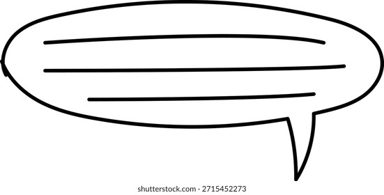Conjunto De Ícones De Linha De Mensagem De Chat. Balão de Fala, Caixa de Diálogo, Caixa de Bate-papo, Caixa de mensagem Converse bate-papo símbolos de diálogo fino. Balão doodle estilo de símbolo de sinal de pensamento. Nuvem cômica de mensagens de voz.