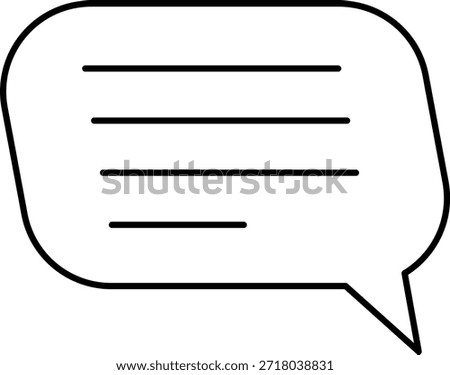 Chat Message Line Icon Set. Speech Bubble, Dialogue, chatting box, message box icon. Balloon doodle style of thinking sign symbol. Conversation Outline Icon. Communication, Discussion and Text Box frame.