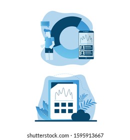 Chat, message, mail, and grafik. Vector illustration for web banner