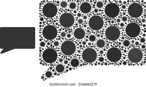 Icono de mosaico de mensajes de chat. El mosaico vectorial se crea con iconos dispersos de bacila. Icono de mensaje de charla de mosaico de Bacilla. Mosaico de mensajes de chat para imágenes de ruptura.