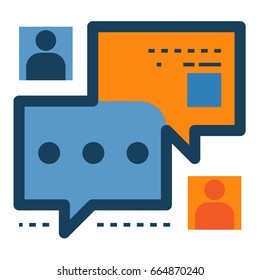 Chat message notification with user icon. Digital Talk. Chat application, message interface conceptual illustration isolated vector. Transparent.
