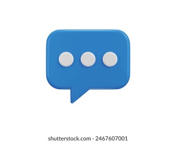 Chat message on speech bubble icon 3d rendering vector illustration