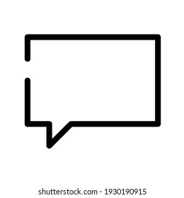 Chat-Meldungskontur-Symbol einzeln auf weißem Hintergrund. Kann als Präsentationssymbol und Business verwendet werden, auch Benutzeroberfläche und Social Media Symbol. Eine einfache flache Vektorgrafik. 