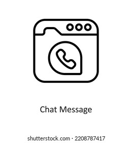 Chat message Outline Vector Icon Design illustration on White background. EPS 10 File