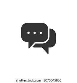 Chat Message Related Glyph Icon, Chat Speech Bubble, Social Media Message. Chatting or Messaging Bubbles with Dots for Apps and Websites. Vector Illustration.