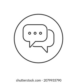 Icono De Línea Relacionada Con Mensajes De Chat, Burbuja De Voz De Chat, Mensaje De Medios Sociales. Chatear o crear burbujas de mensajes con puntos para aplicaciones y sitios web. Ilustración vectorial.