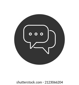 Icono De Línea Relacionada Con Mensajes De Chat, Burbuja De Voz De Chat, Mensaje De Medios Sociales. Chatear o crear burbujas de mensajes con puntos para aplicaciones y sitios web. Ilustración vectorial.