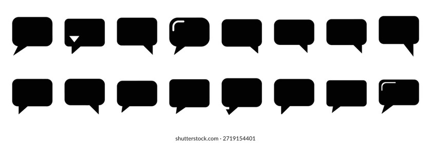 Chat-Nachricht Silhouette Symbolsatz