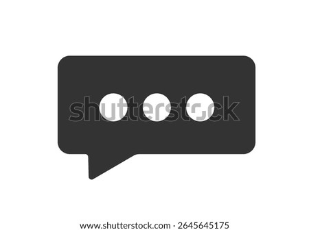 Chat message sms icon with secret password otp or 2fa code simple shape silhouette graphic, pincode notice notification solid glyph ui pictogram sign symbol image clipart