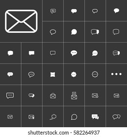 chat, message, sms, mail icon set. 