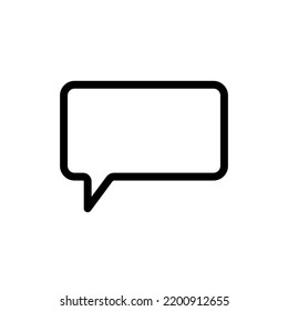Chat message in speech bubble icon isolated on white background. Bubble speak icon. Chat message outline.