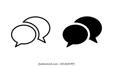 Chat, message, speech bubble icon vector. Social media comment