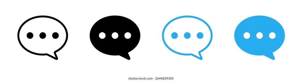 chat message speech bubble icons with typing dots, chat or messaging icons. for chatting, communication apps, social media, web app interfaces. Colorful set