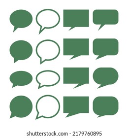 Chat message speech bubble set. Bubble chat vector template
