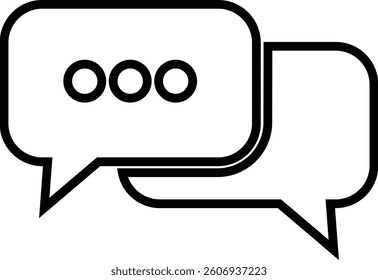 Chat message speech bubble vector for apps or website icon in line. Online Messaging Discussion, Communication, Community. sign, symbol comment box neon isolated on transparent background.
