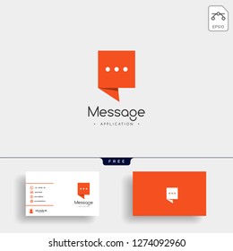 Chat, Message, speech, Conversation logo template with business card