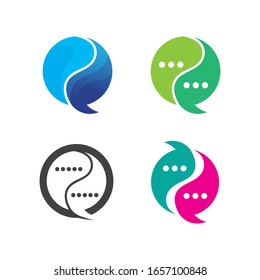 chat and message symbol vector logo design