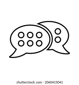 Chat, Message, Talk-Umriss-Symbol. Line Art Vektor.