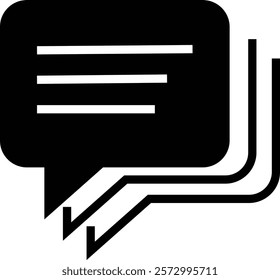 Chat message and Text flat icon. Speech bubble symbol. Speech Bubble Collaboration Concept on isolated transparent background. Talk message Bubble chat icon, online communication, Conversation vector.