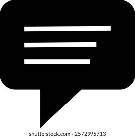 Chat message and Text flat icon. Speech bubble symbol. Speech Bubble Collaboration Concept on isolated transparent background. Talk message Bubble chat icon, online communication, Conversation vector.