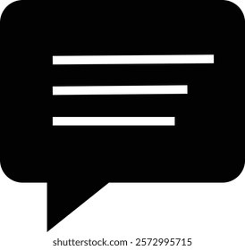 Chat message and Text flat icon. Speech bubble symbol. Speech Bubble Collaboration Concept on isolated transparent background. Talk message Bubble chat icon, online communication, Conversation vector.