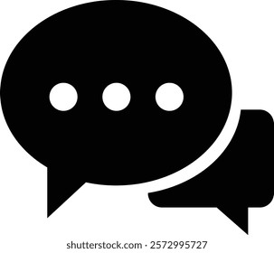 Chat message and Text flat icon. Speech bubble symbol. Speech Bubble Collaboration Concept on isolated transparent background. Talk message Bubble chat icon, online communication, Conversation vector.
