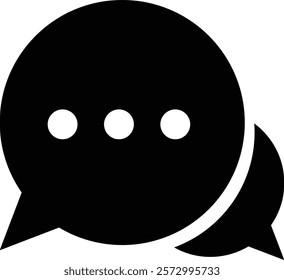 Chat message and Text flat icon. Speech bubble symbol. Speech Bubble Collaboration Concept on isolated transparent background. Talk message Bubble chat icon, online communication, Conversation vector.